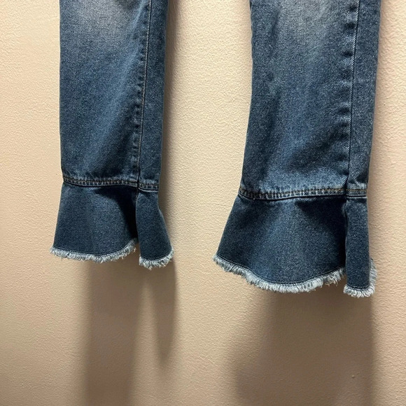 Zara Denim Crop Ruffle Jeans - Picture 3 of 8